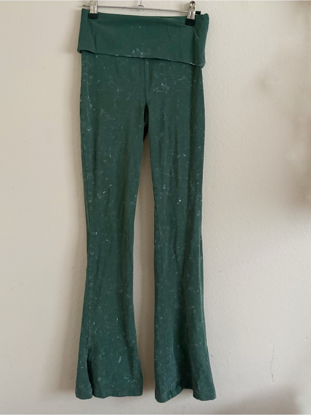 Victoria's Secret PINK Yoga Fold Over Flare Acid Wash Soft Leggings Size S